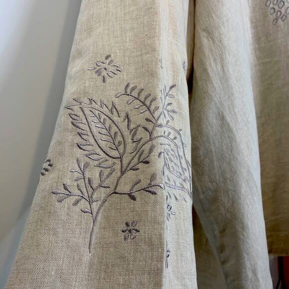 Vintage Ulla Popken Junonia Embroider Linen Jacket - Picture 4 of 14